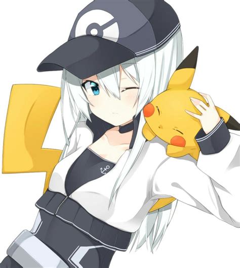 ♥ Girl White Hair Pikachu Pokémon Pokémon Go Blue Eyes