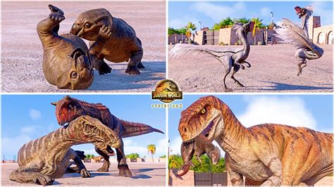All Dominion Malta Dinosaurs Atrociraptor Lystrosaurus 🦖 Jurassic World Evolution 2 Animations