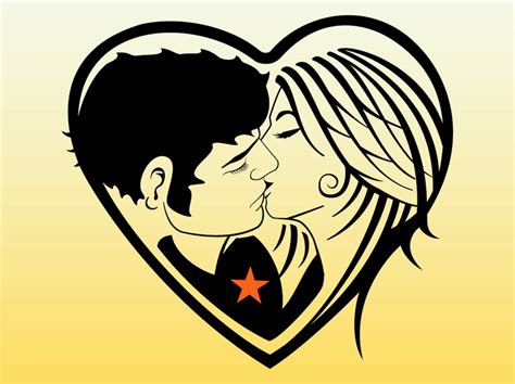 Kissing Couple Vector Art Graphics Freevector Com