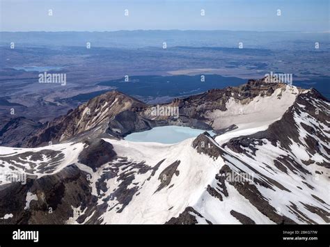 Aerial View Of Crater Lake Mount Ruapehu North Island New Zealand