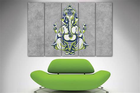 Ganesha Canvas Ganesha Wall Art Elephant Print Ganesha Decor Etsy