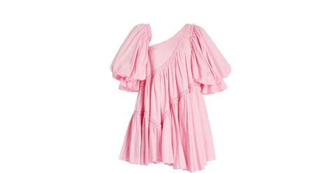 Aje Casabianca Asymmetric Braided Cotton Mini Dress In Pink Lyst
