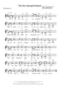 The star spangled banner lyrics. The Star Spangled Banner (C Major) | My Song File