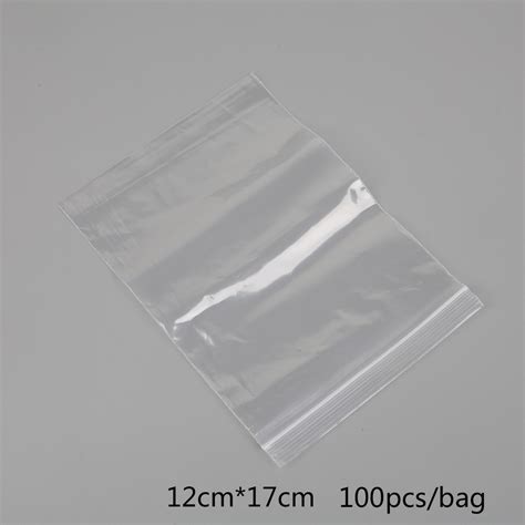 100pcs Clear Plastic Zip Lock Bags Reclosable Storage Packaging Zipper