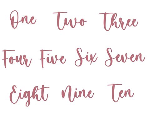 One Two Three Four Five Six Seven Eight Nine Ten Svg Cut Files Etsy