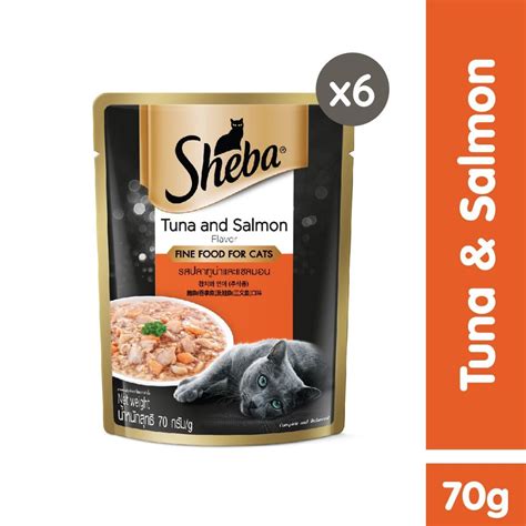 When cats turn on the charm, it's impossible to brush off. SHEBA Pouch Cat Wet Food - Tuna & Salmon (70g x 6 ...