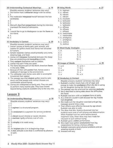 Wordly Wise Book 8 Lesson 7 Answer Key - Wordly Wise 3000 4th Edition Key Book 11 | Educators Publishing Service