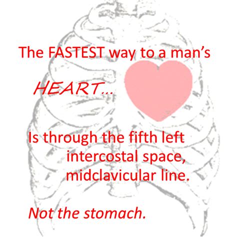 The Fastest Way To A Mans Heart Is Through The Fifth Left Intercostal