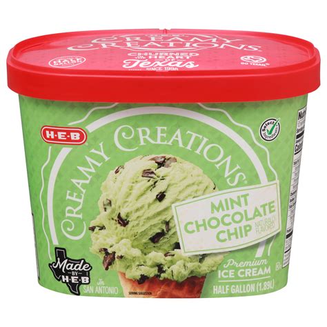 H E B Creamy Creations Mint Chocolate Chip Ice Cream Shop Ice Cream