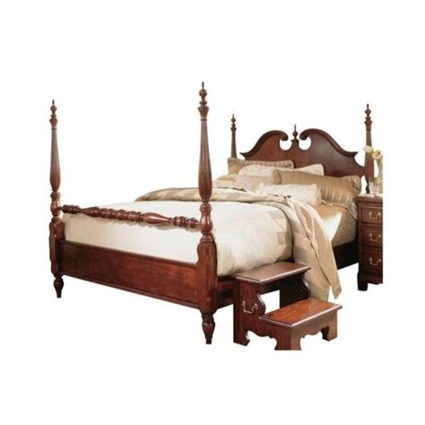 Cathedral cherry veneers, alder solids and select hardwoods create a new and exciting collection of bedroom, dining room and occasional furniture for american drew. American Drew Cherry Grove Low Poster Bed 2 Piece Bedroom ...
