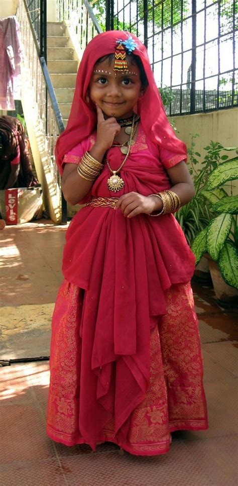 Pretty Little Girl From India Dressed Up As Radha On Janmashtami