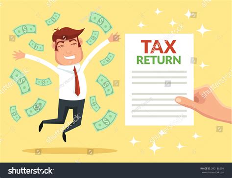 Tax Return Vector Flat Illustration Stock Vector Royalty Free