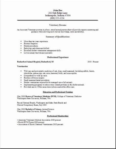 Veterinarians examine, diagnose, and treat animals in hospitals and clinics. Resume Format: Resume Template Veterinary Assistant
