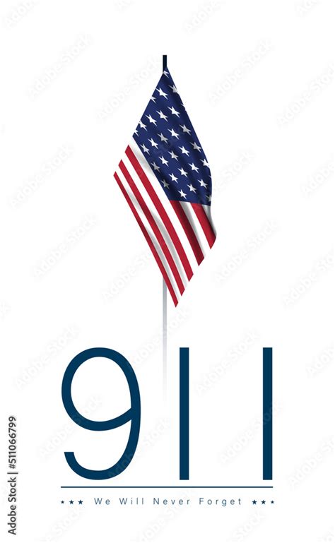 Vector Illustration Of 911 Patriot Day New York City Skyline With Twin
