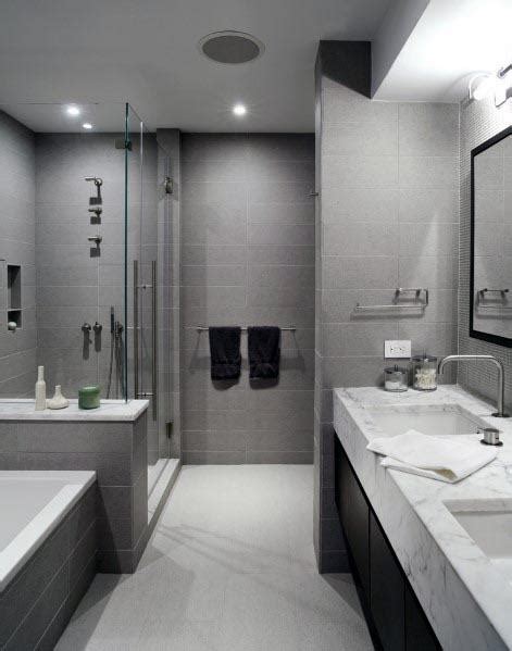 Tile for grey bathroom ideas. Top 60 Best Grey Bathroom Ideas - Interior Design Inspiration