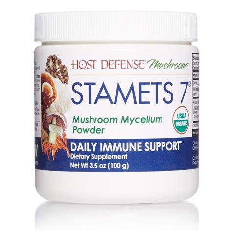 Host Defense Stamets 7 Mushroom Powder Daily Immune Support Certified