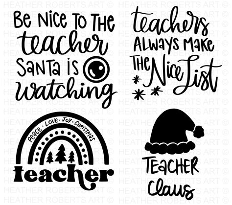 Teacher Christmas Svg Bundle Christmas Svg School Christmas Etsy