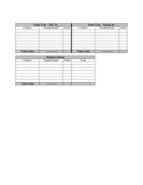 Four Year Plan Template Free Download