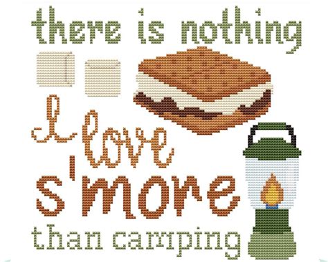 Smore Camping Cross Stitch Pattern