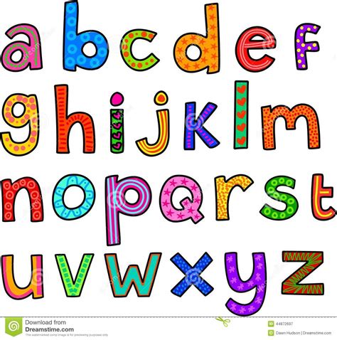 Whimsical Lowercase Alphabet Stock Illustration Illustration Of Text