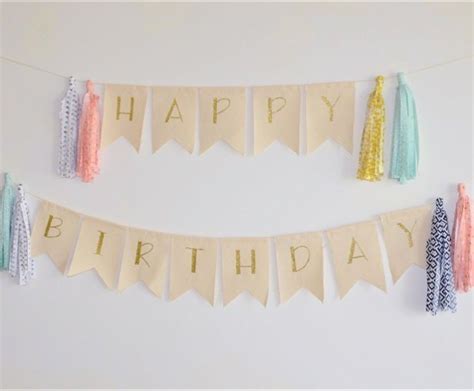 Personalized Happy Birthday Banner With Fabric Tassels Personalized