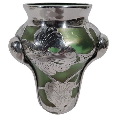 Art Nouveau Silver Overlay On Loetz Austrian Art Glass Ca 1900 At 1stdibs