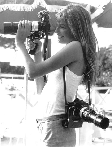 Jane Birkin With A Couple Of Very Well Appointed Nikon F Cameras Plain Prisms Long Lenses And