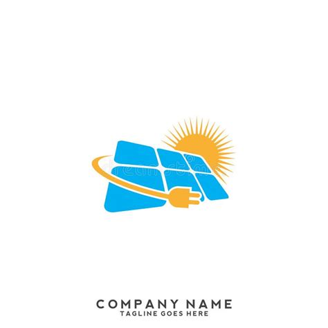 Solar Panel Energy Electric Electricity Logo Design Vector Template