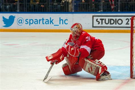 Bespalov Nikita 31 On The Hockey Game Spartak Vs Severstal Cherepovets Editorial Image Image