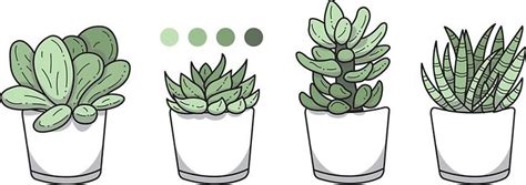 Tiny Potted Succulents And Gradient Sticker By Bountifulbean