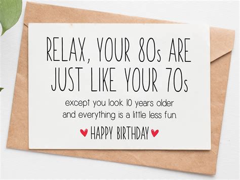Funny 80th Birthday Card 80th Birthday T For Women Or Men Etsy