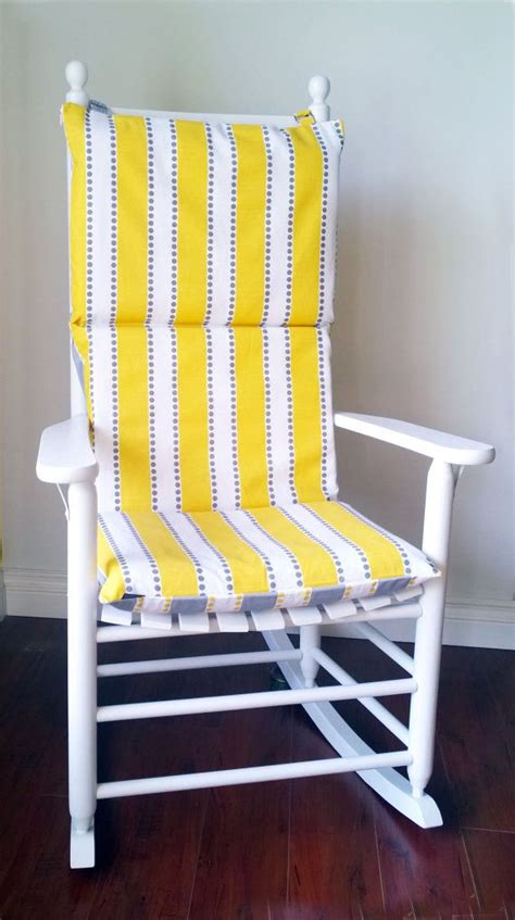 Buy rattan rocking chairs and get the best deals at the lowest prices on ebay! Yellow Stripe Rocking Chair Cushion | Rocking chair pads ...