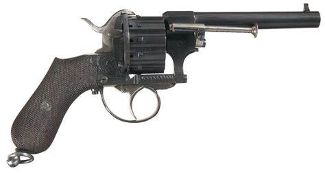 Engraved European Twelve Shot Double Action Pinfire Revolver