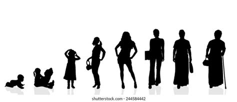 Vector Silhouette Generation Women On White Stock Vector Royalty Free