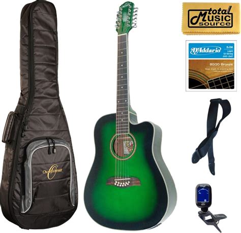 Amazon Com Oscar Schmidt Od Cetgr String A E Guitar Trans Green