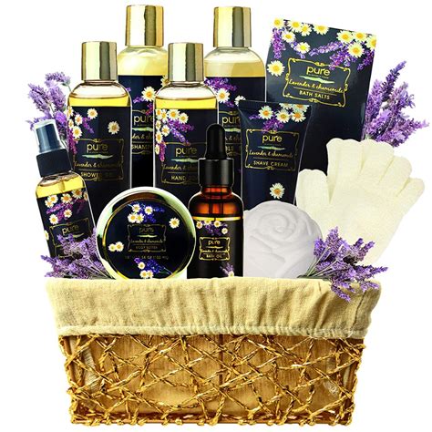 lavender spa t basket for women extra large bath t set with lavender essential oil for