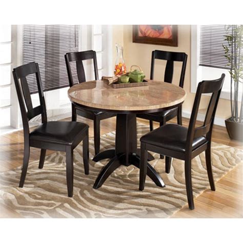 D451 225 Ashley Furniture Naomi Round Dining Table4 Chairs