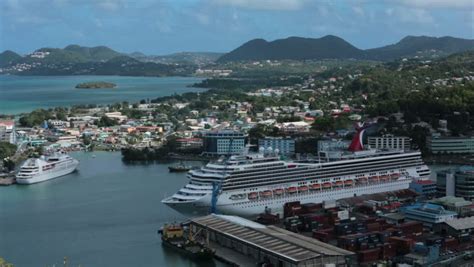 St Thomas Jan 2014 St Lucia Port Harbor Cruise Ships Urban City Two