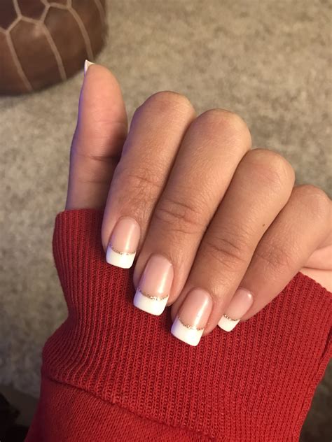 Gold Glitter French Manicure Girly Guidelines In 2019