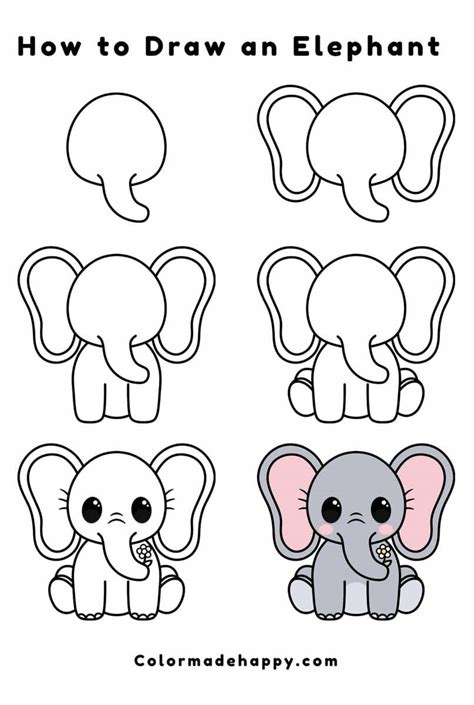 How To Draw An Elephant Easy Step By Step Instructions