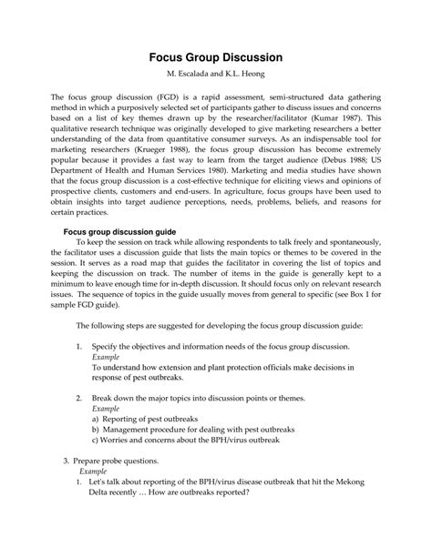 How To Write Up Focus Group In Dissertation Pdf Discussion In Focus