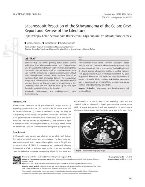 PDF Laparoscopic Resection Of The Schwannoma Of The Colon Case Report And Review Of The