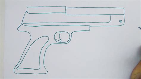 cara gambar pistol