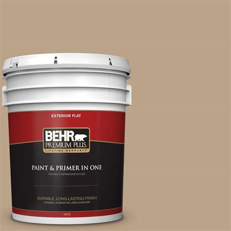 Behr Premium Plus 5 Gal 710d 4 Harvest Brown Flat Exterior Paint
