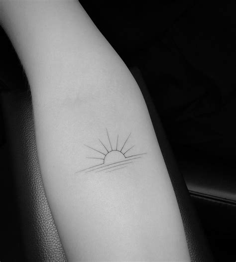 Elegant Sunrise Tattoo By Jakub Nowicz Sunset Tattoos Sun Tattoos