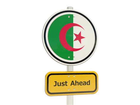 Road Sign Illustration Of Flag Of Algeria
