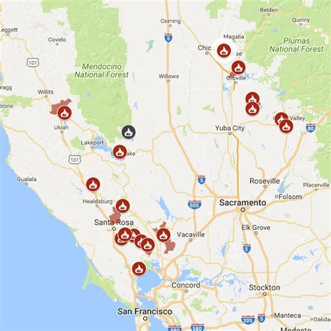 Map Of Fires In Northern California World Map
