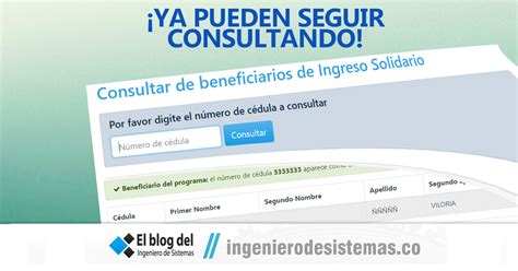 El séptimo pago iniciará la tercera semana de octubre Consultar Cédula en Ingreso Solidario - Ver si eres ...