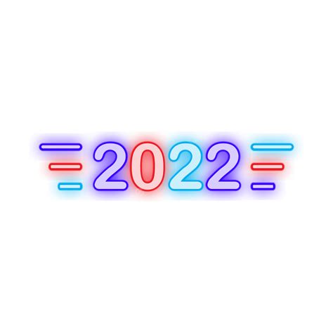Happy New Year Vector Png Images Neon Effect Happy New Year 2022