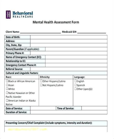Sample Mental Health Assessment Form Classles Democracy My Xxx Hot Girl
